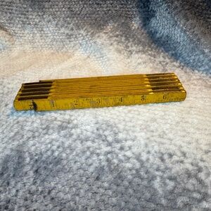 Vintage 72" Wood Metal Folding Measuring Stick Ruler